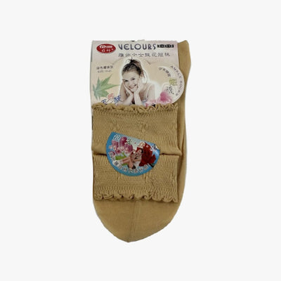 WHOLESALE KIDS GIRLS SOCKS (VELOURS) ASSORTED COLORS - 1392