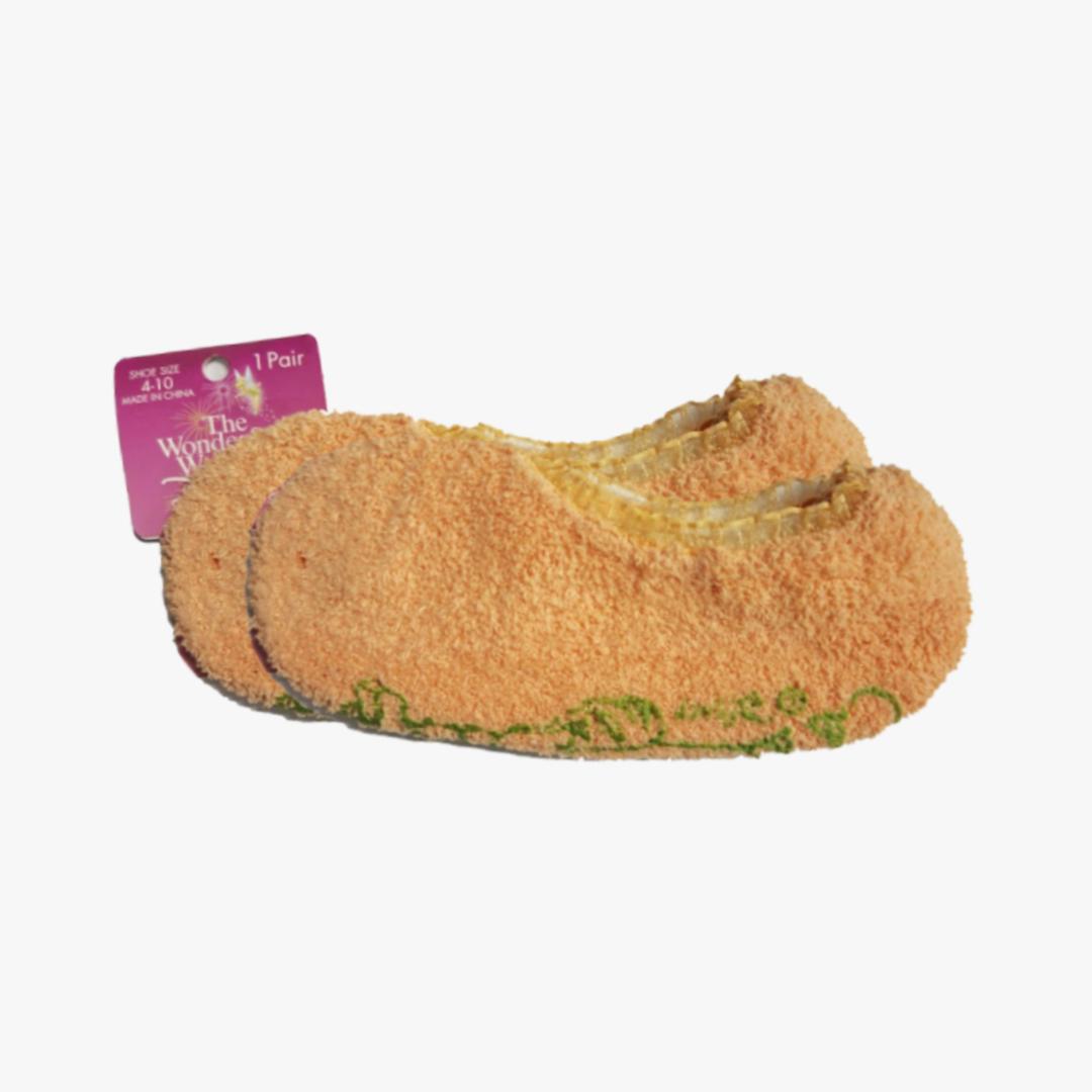 WHOLESALE FUZZY LADIES KIDS SOCKS DISNEY WORLD LOW CUT ORANGE - 1636