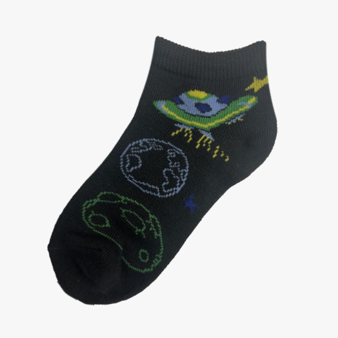 WHOLESALE 3-PK KIDS SOCKS EVERBRIGHT ALIEN PRINT (EKA6224) - 1841