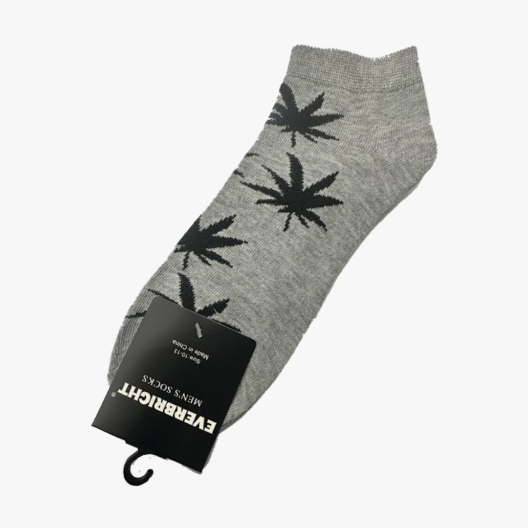 MENS 12 PACK MARIJUANA LOWCUT EVERBRIGHT SOCKS 10-11 (EMA1004) - 2089