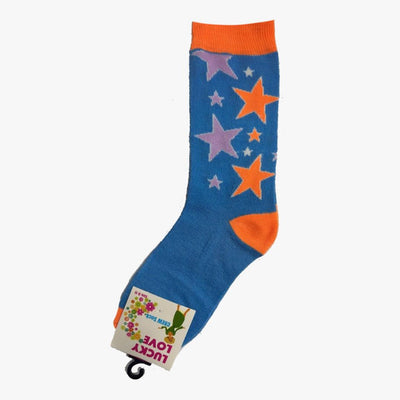 WHOLESALE LADIES SOCKS LUCKY LOVE CREW STARS (000717) ASSORTED - 2364