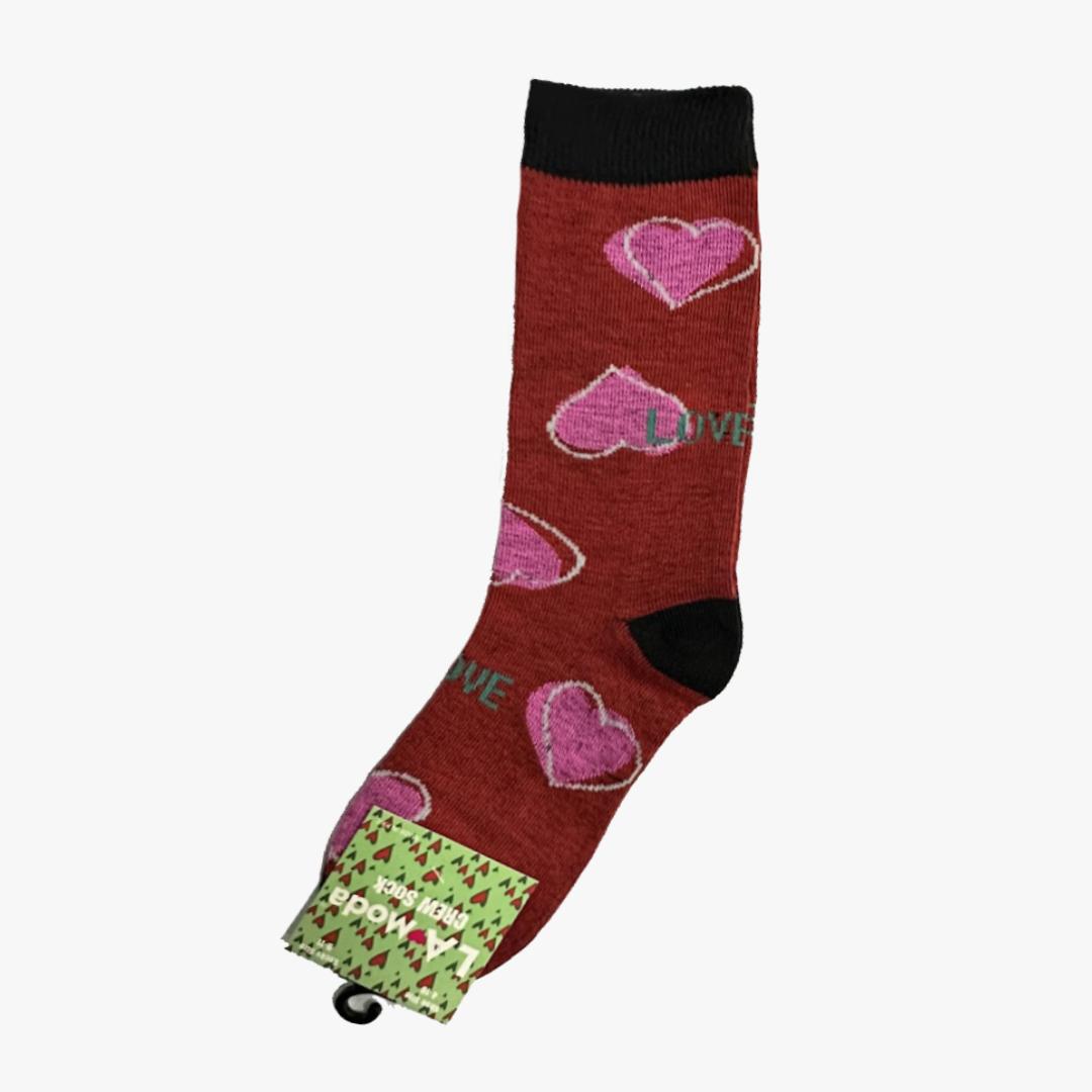 WHOLESALE LA MODA FASHION LADIES SOCKS CREW HEARTS 9-11 (C-16) ASSORTED - 2365