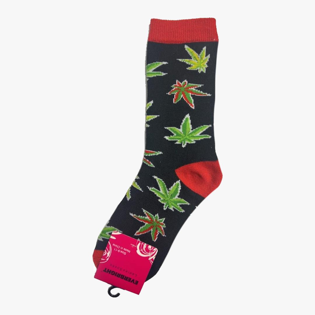 WHOLESALE LADIES SOCKS EVERBRIGHT CREW 9-11 HERB PRINT (EBC0188) ASSORTED - 2368