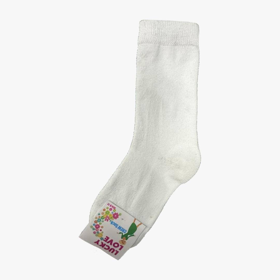 WHOLESALE LADIES FASHION LUCKY LOVE CREW SOCKS 9-11 (WHITE) - 2372