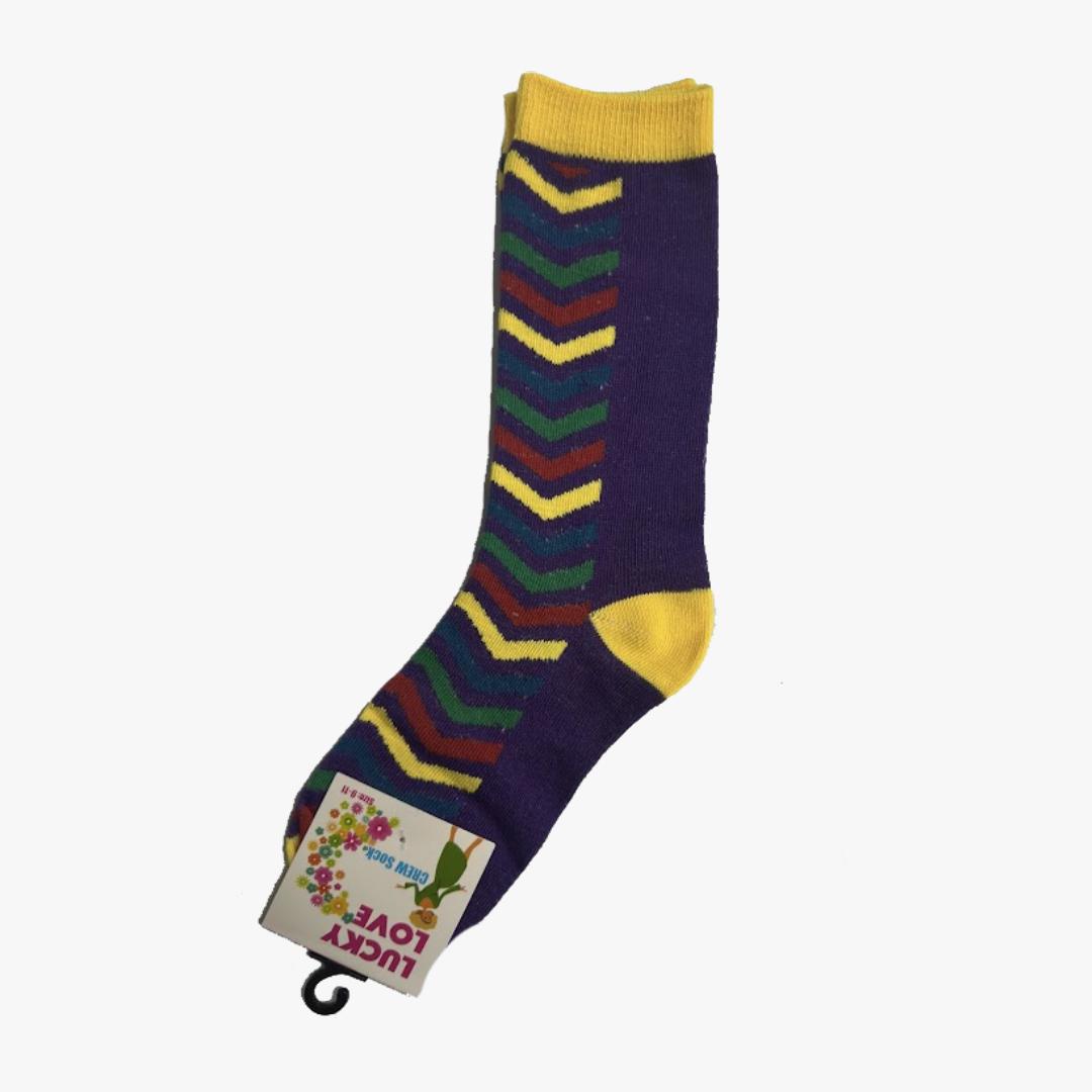 WHOLESALE LADIES FASHION SOCKS LUCKY LOVE CREW COLORFUL ARROWS (C-04) ASSORTED - 2381