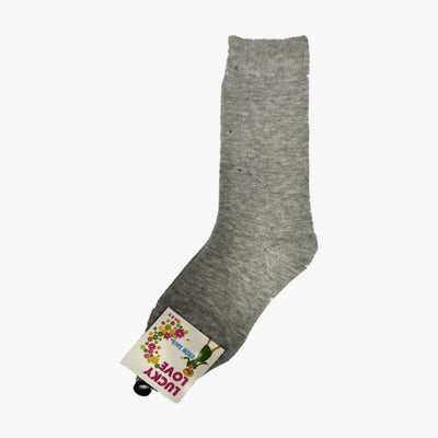 LUCKY LOVE BULK LADIES SOCKS CREW 9-11 SOLID COLORS ASSORTED (C-03C) - 2385