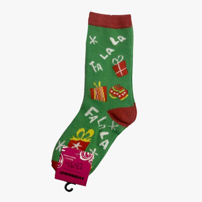 WHOLESALE EVERBRIGHT LADIES SOCKS CHRISTMAS ASSORTED DESIGNS CREW 9-11 (EBC0152) - 2392