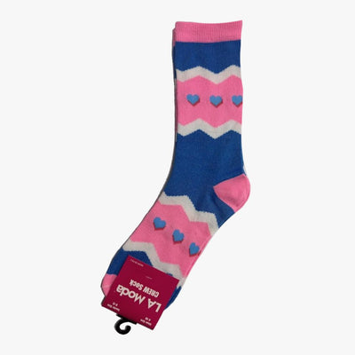 WHOLESALE LADIES SOCKS LA MODA CREW 9-11 SMALL HEARTS (C33) ASSORTED - 2394