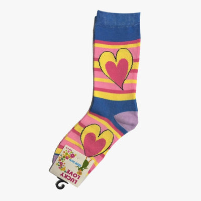 WHOLESALE LADIES LUCKY LOVE CREW SOCKS HEARTS (C-14) ASSORTED - 2395