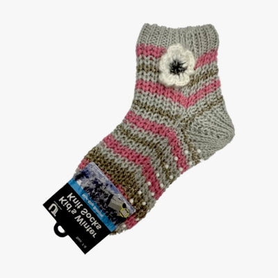 BULK 12 PACK KNITED NON-SLIP KIDS LADIES SOCKS 7-9 (24202) - 2451