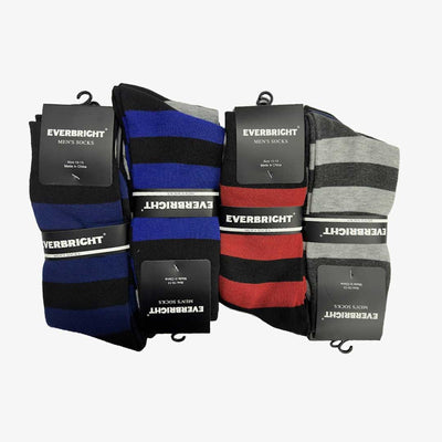 EVERBRIGHT MEN FASHION CREW SOCKS 12 PACK