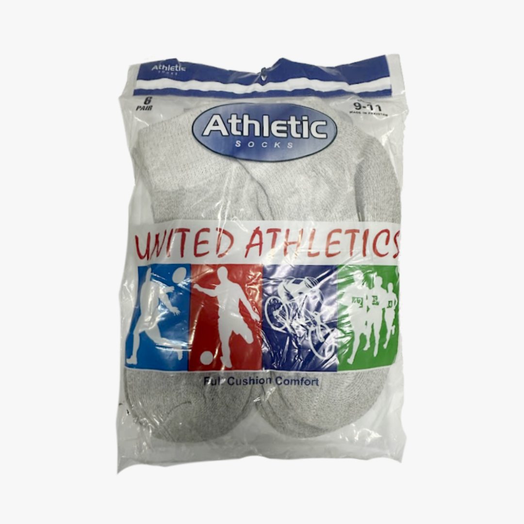MEN 6-PK QUARTER SOCKS UNITED ATHLETICS - 2962