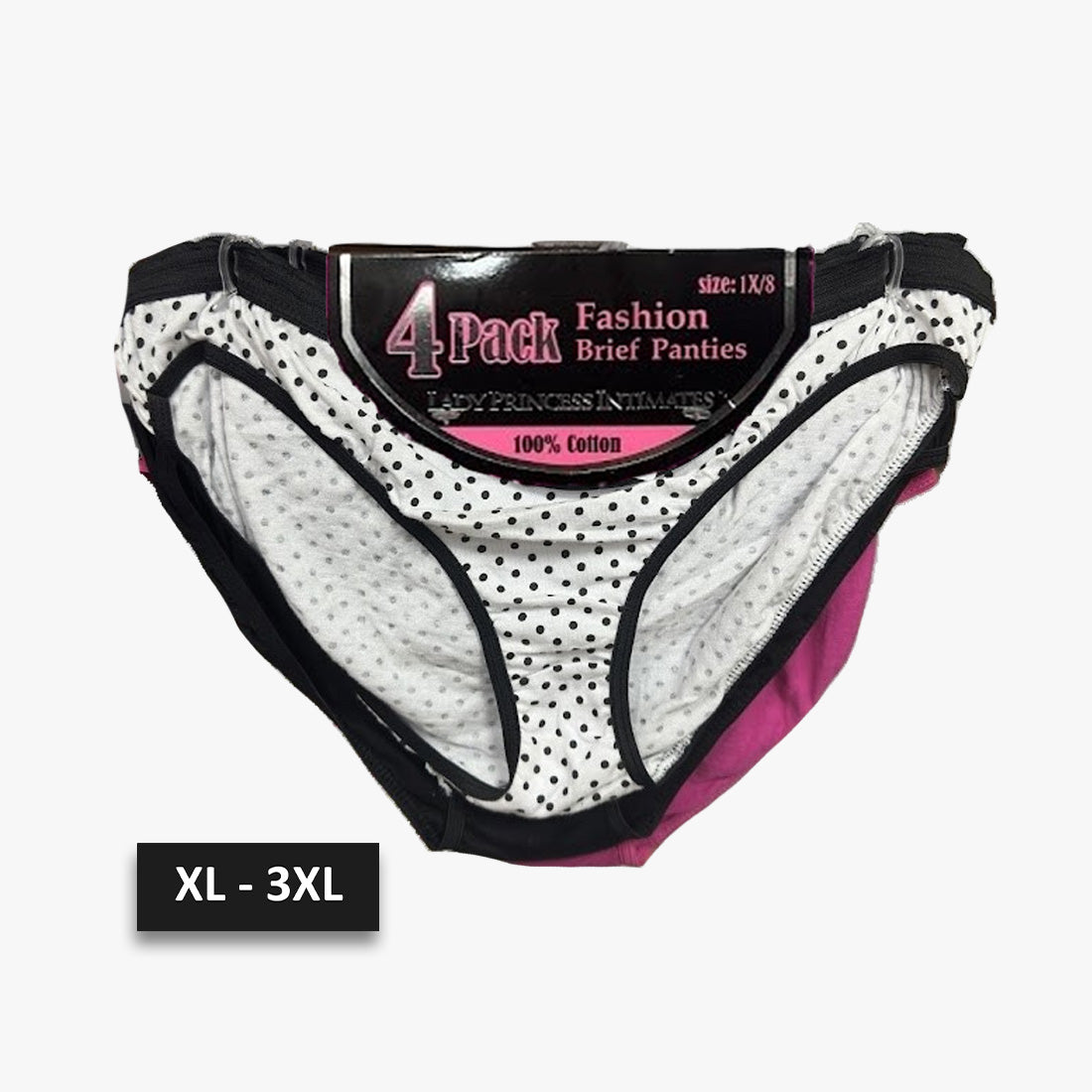 4-PK LADIES PRINCESS INTIMATES UNDERWEAR XL - 3XL ASSORTED (BFHX00003) - 3188