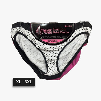 4-PK LADIES PRINCESS INTIMATES UNDERWEAR XL - 3XL ASSORTED (BFHX00003) - 3188