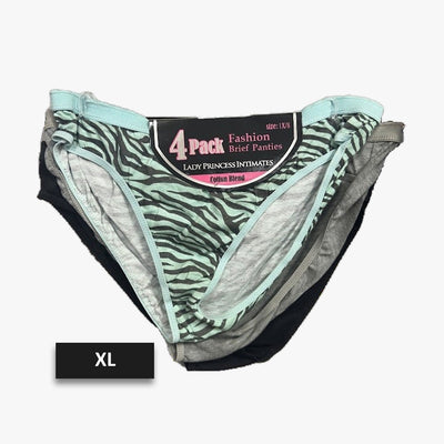 4-PK LADIES PRINCESS INTEMATE UNDERWEAR XL-3XL (BFHY00011) ASSORTED - 3190