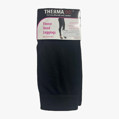 LADIES THERMAX FLEECE LINED LEGGINGS ONE SIZE BLACK (18201) - 3509