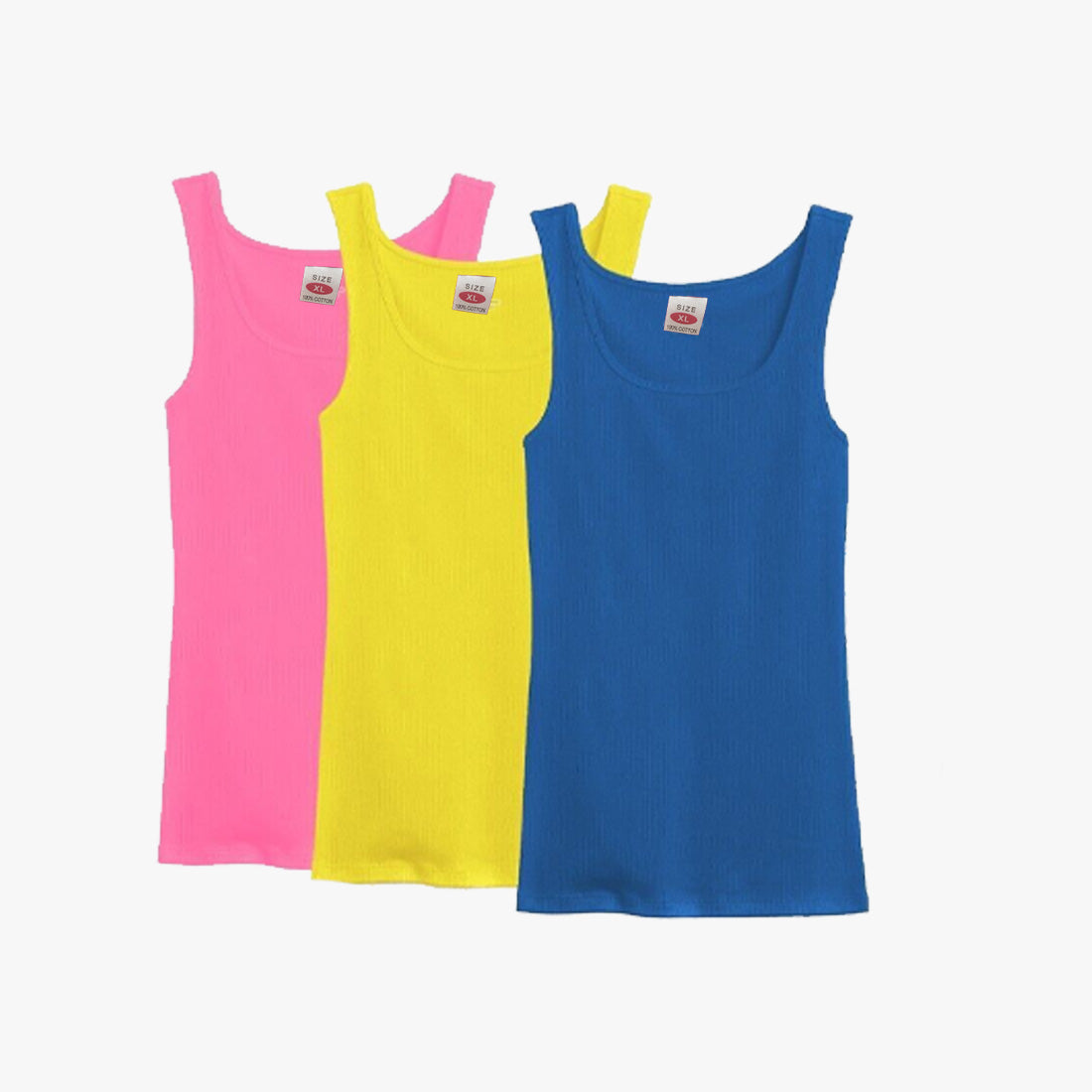 3-PK LADIES SOPHIA A-SHIRT TANKS SMALL-XL ASSORTED- 3522