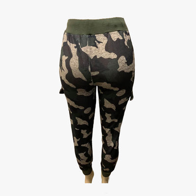 LADIES CAMOUFLAGE LEGGING CARGO PANTS WITH POCKETS MEDIUM-2XL - 35532