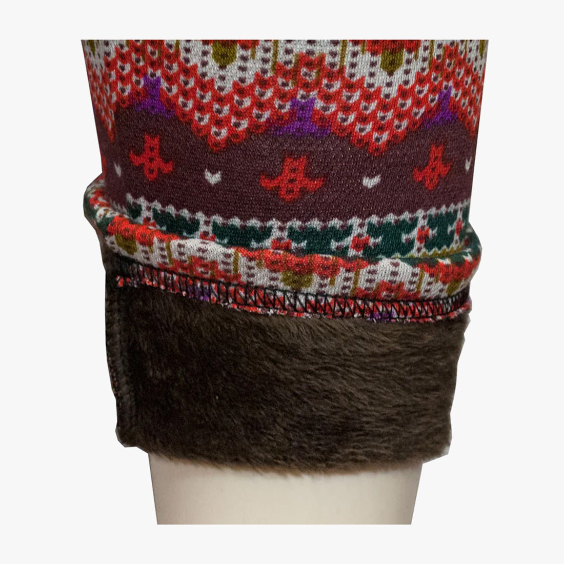 LADIES WINTER LEGGING WITH FUR FLEECE LINING PANTS ONE SIZE (RED & PURPLE)- 3574