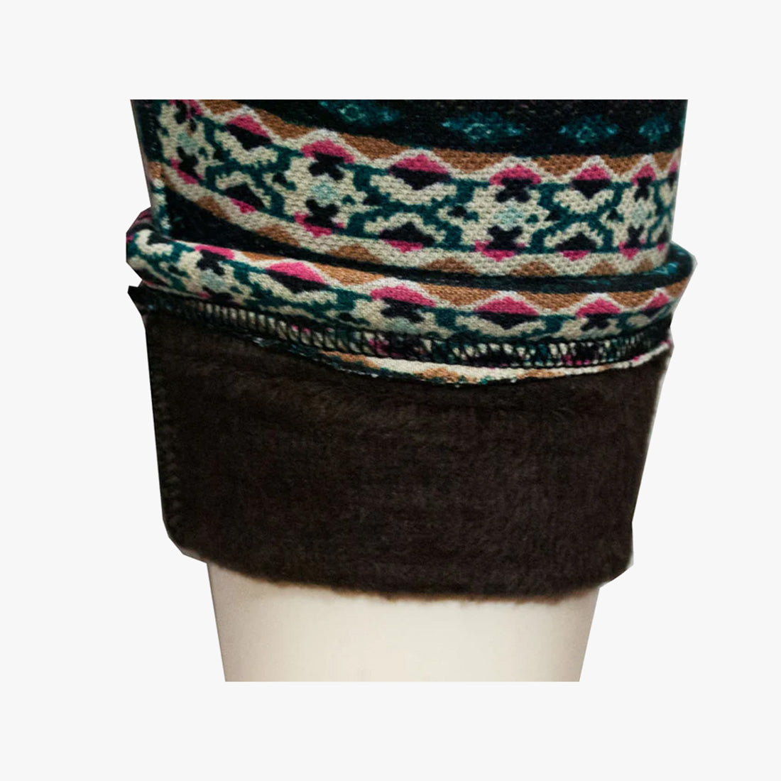 LADIES WINTER LEGGING WITH FUR FLEECE LINING PANTS ONE SIZE (PINK & BLACK) - 3577