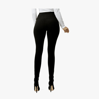 LADIES FUR LINED PREMIUM LEGGING PANTS ONE SIZE BLACK - 3579