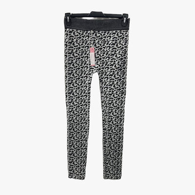 LADIES REVIERA ANIMAL PRINT LEGGINGS PANTS WHITE BLACK SMALL (JH-206X) - 2589