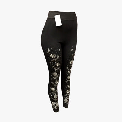 LADIES LEGGINGS ONE SIZE PANTS WITH REIHNSTONES (8222) - 3618