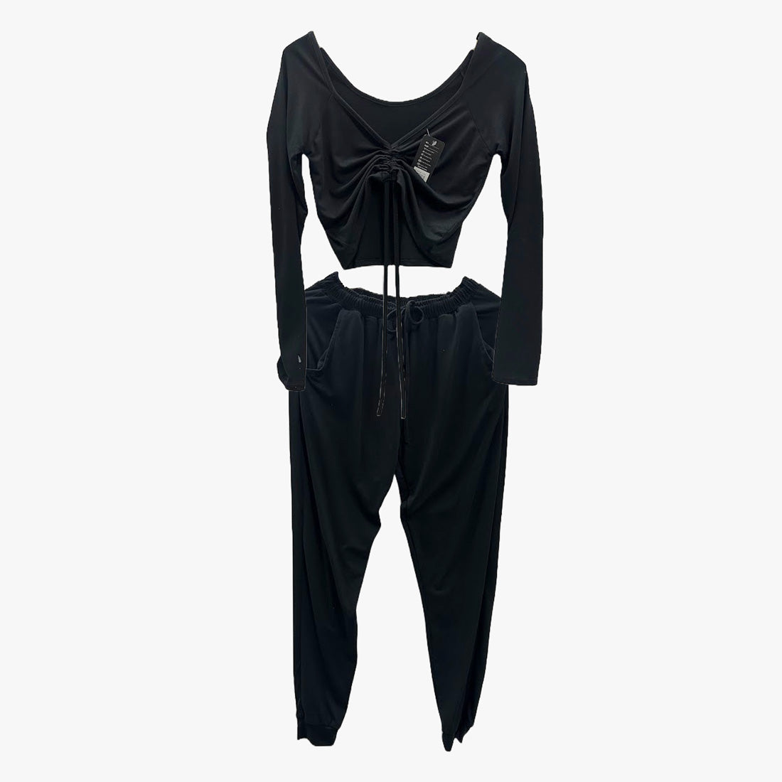 2-PC LADIES LONG SLEEVE PANTS SET J&W ASSORTED COLORS (HY-8158) - 3816