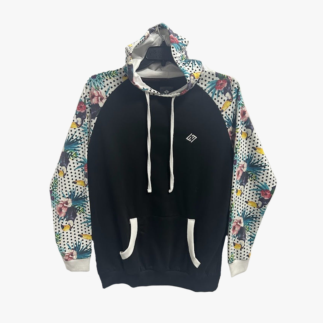 LADIES ENYCE HOODIE BLACK FLOWER SLEEVE MEDIUM-2XL - 3912