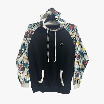 LADIES ENYCE HOODIE BLACK FLOWER SLEEVE MEDIUM-2XL - 3912