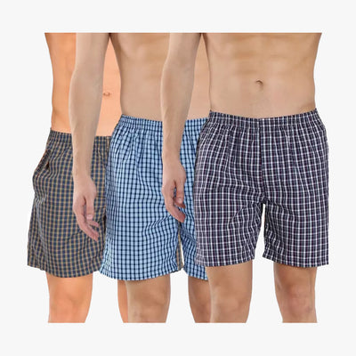3-PK MEN UT PLAID BOXERS UNDERWEAR ASSORTED COLORS - 4015