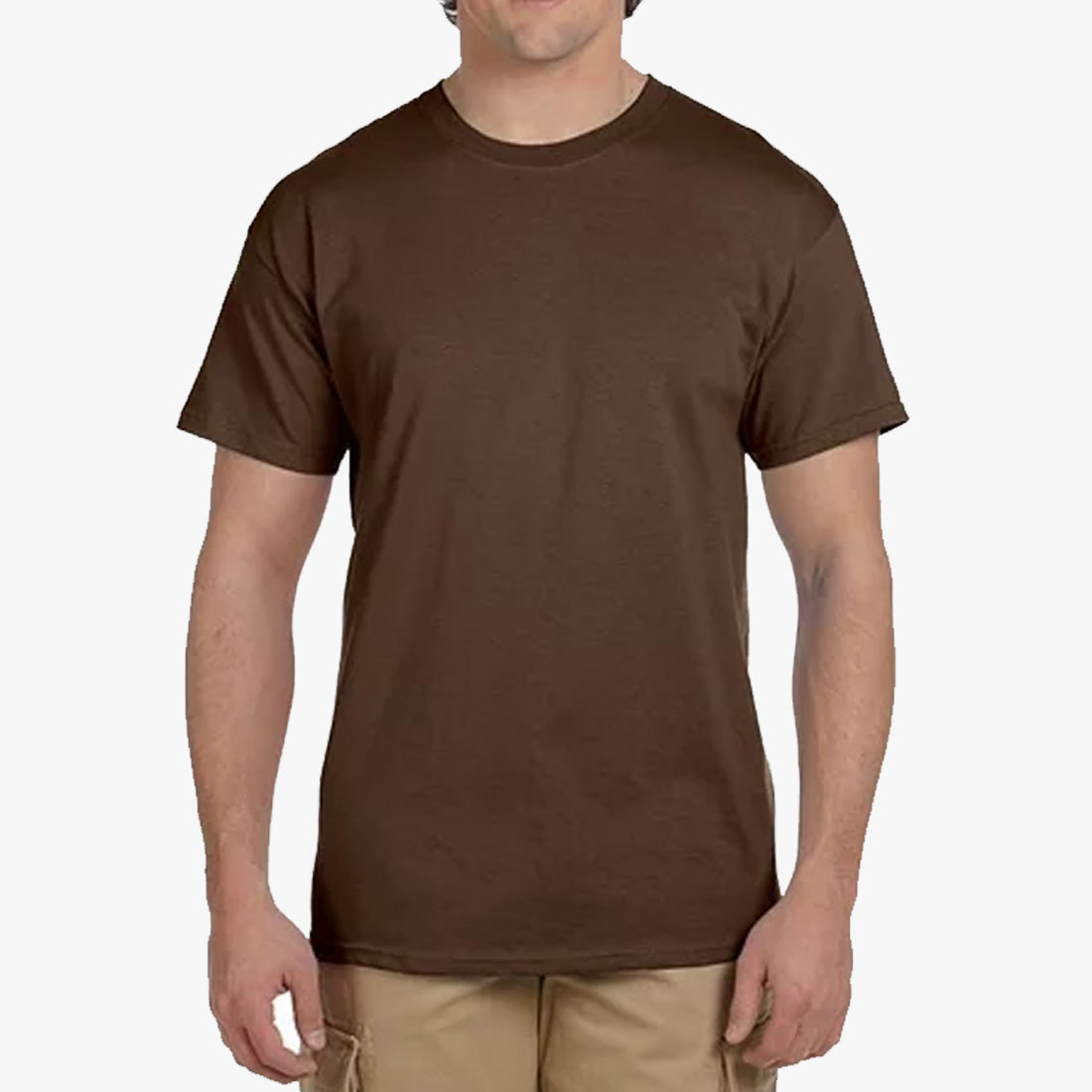 BROWN UT MEN SHORT SLEEVE HIGH-QUALITY COTTON T-SHIRTS - 4301