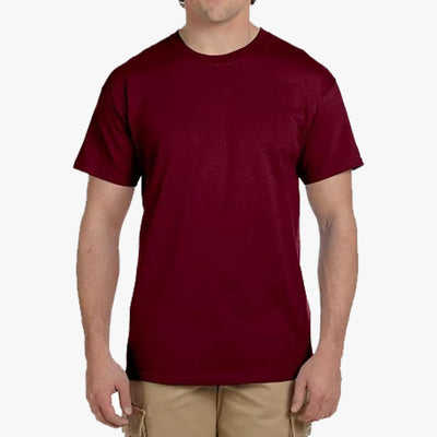 BURGUNDY UT MEN SHORT SLEEVE HIGH-QUALITY COTTON T-SHIRTS - 4301