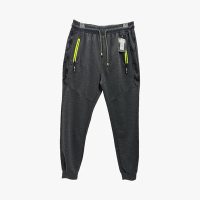 MEN JOGGER SWEATPANTS WITH NEON ZIPPER POCKETS (641054) GREY - 4772