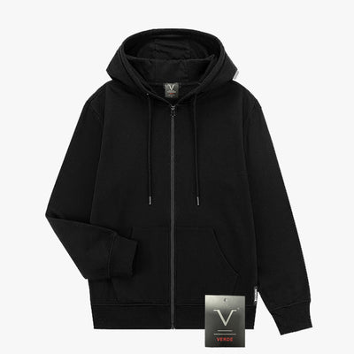 VERDE ZIP UP HOODIE MEDIUM-4XL BLACK - 4915