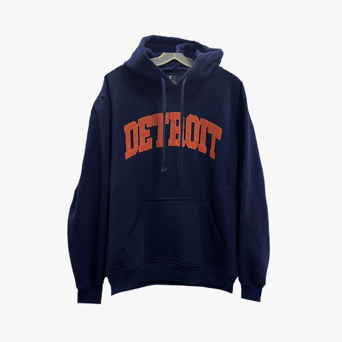 UNITED TEXTILE DETRIOT LOGO HIGH-QUALITY PULLOVER HOODIE WITH DRAWSTRING - 4978