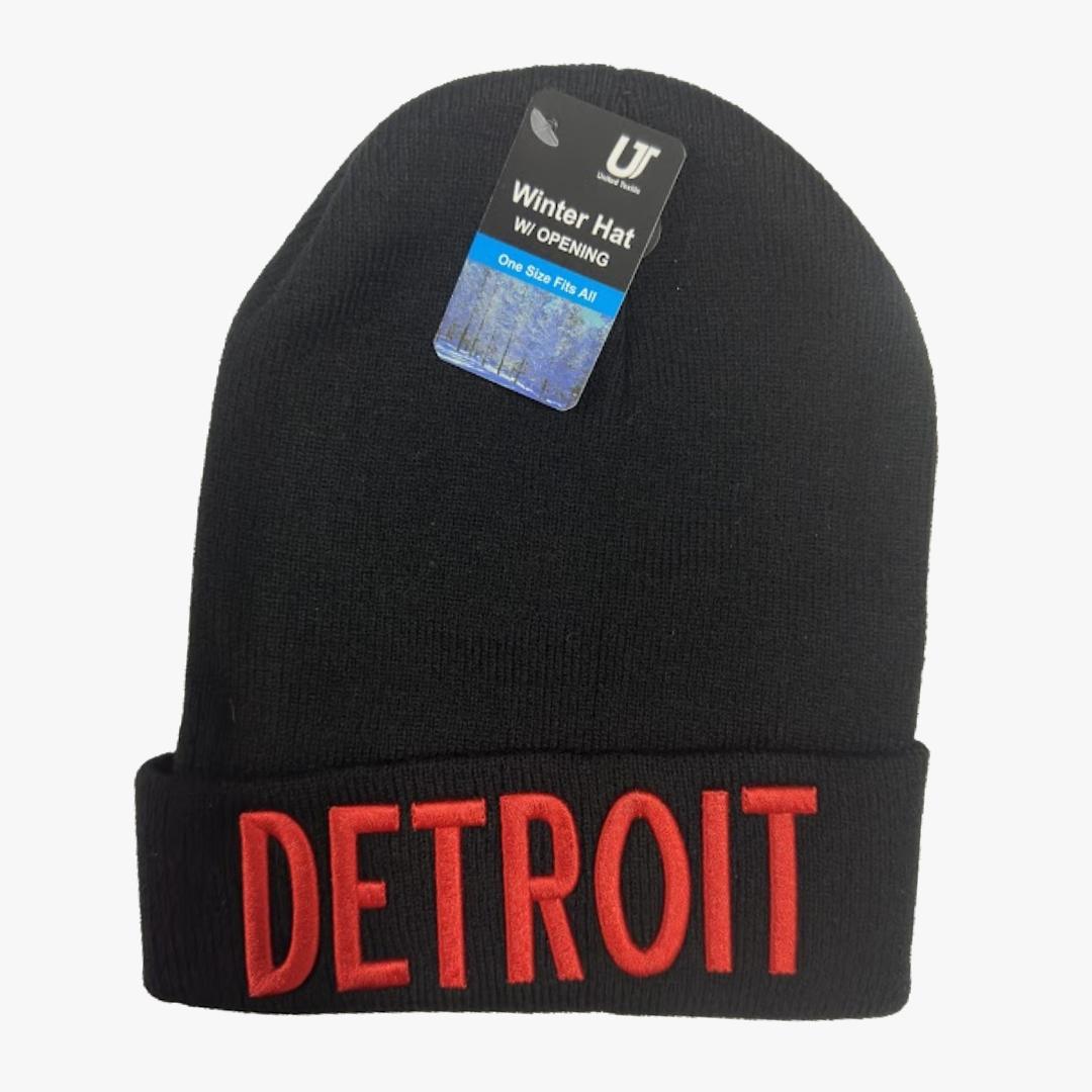DETROIT LOGO WHOLESALE FOLDABLE KNIT WARM WINTER HATS - 6041