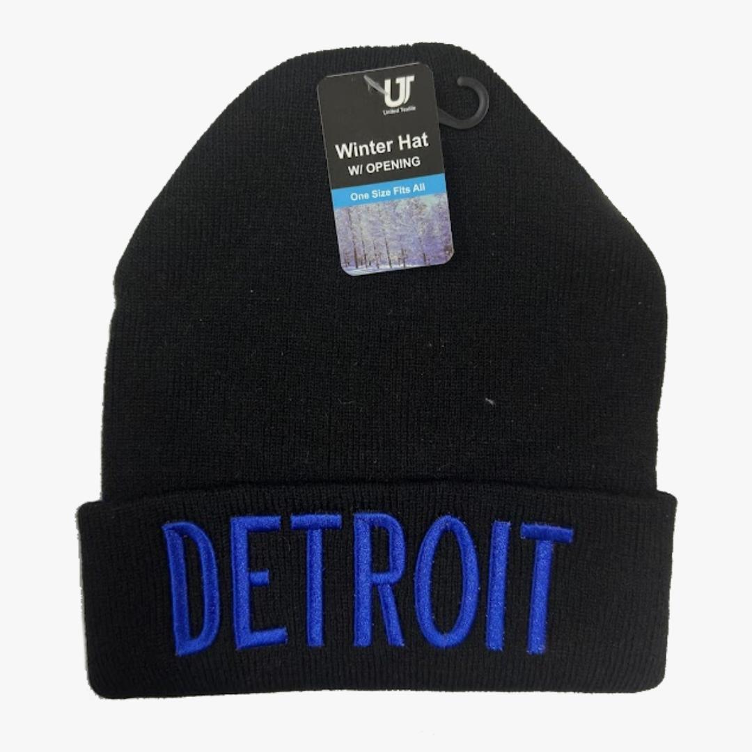 DETROIT LOGO WHOLESALE FOLDABLE KNIT WARM WINTER HATS - 6041