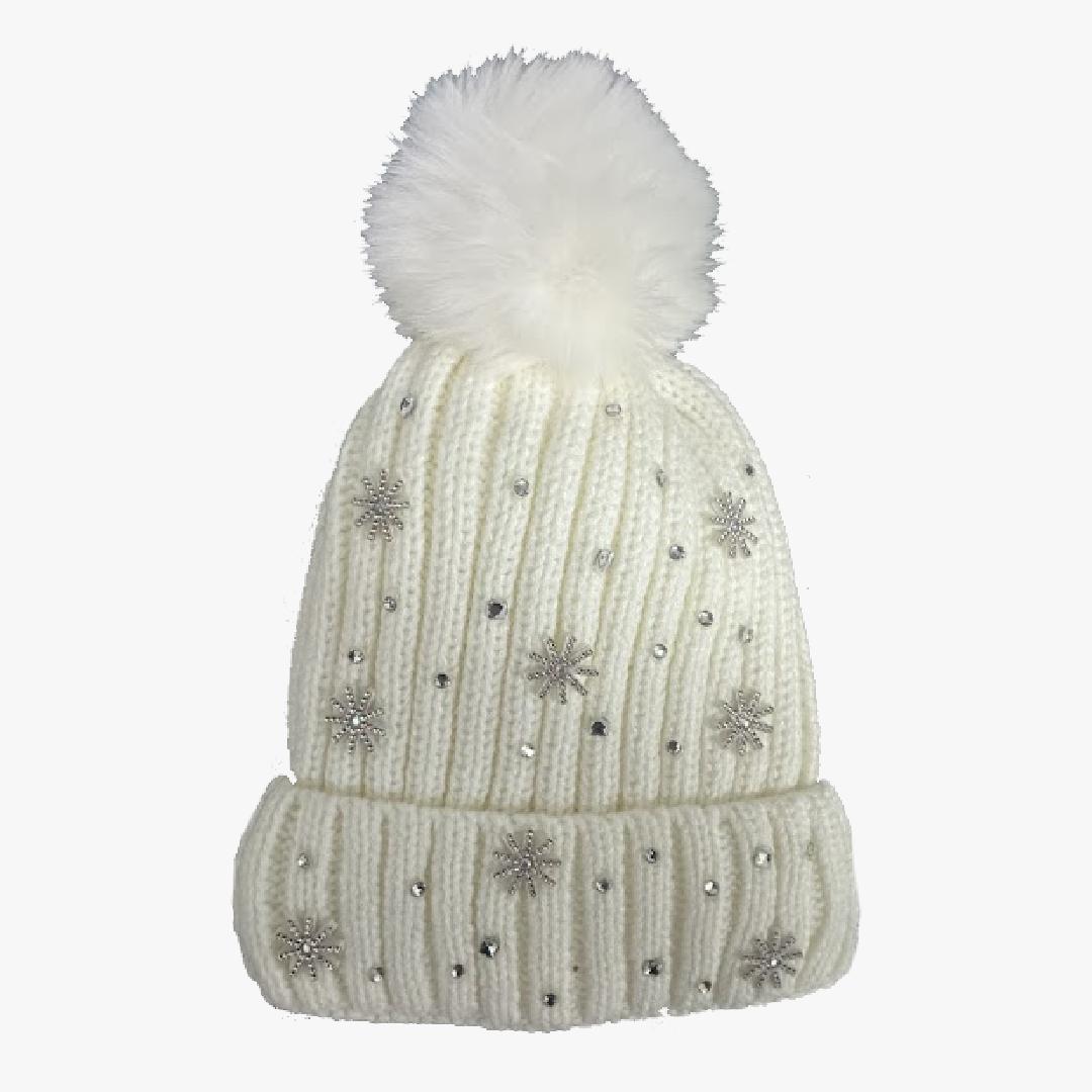 LADIES WINTER FASHION HAT WITH STARS STONES (H523) - 6592
