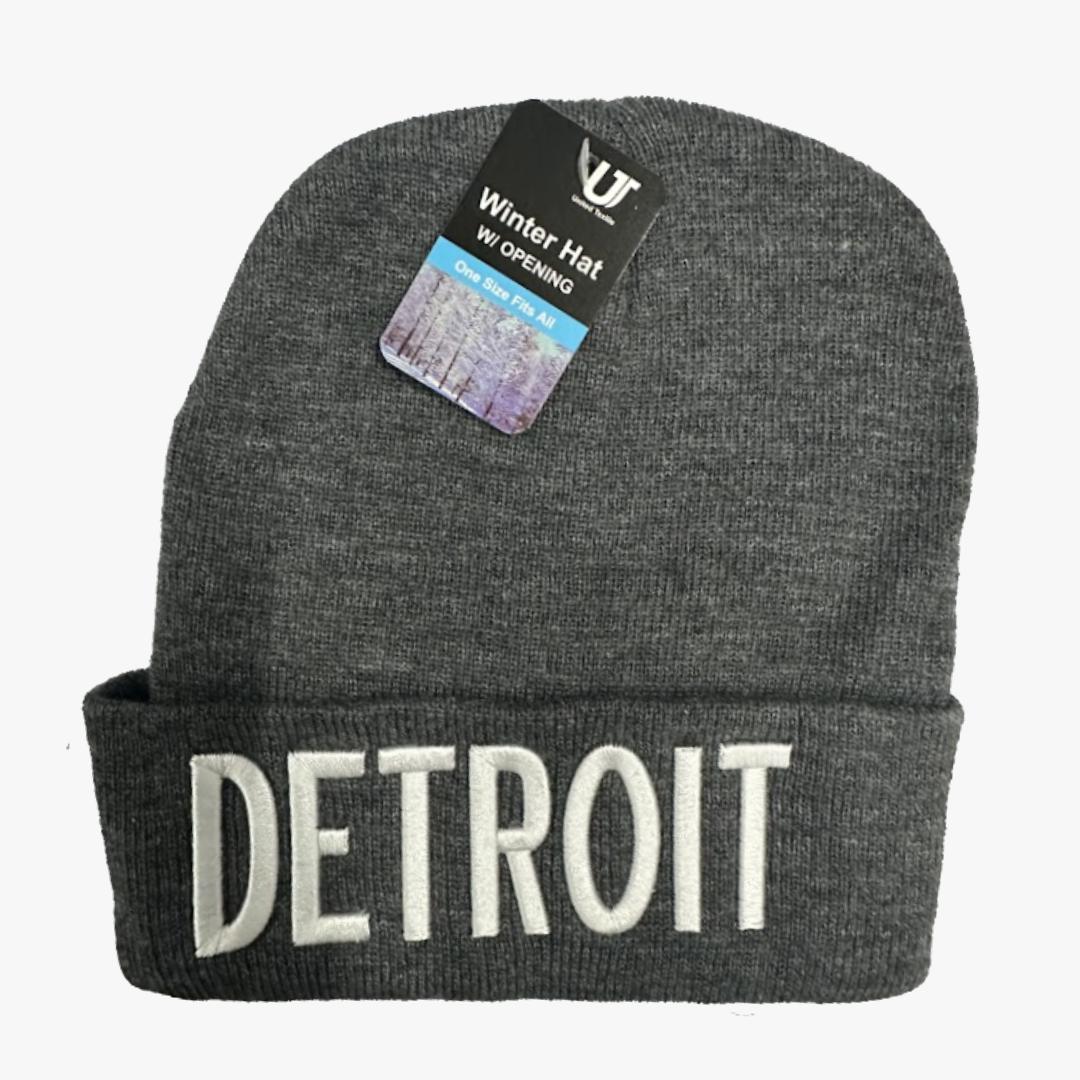 DETROIT LOGO WHOLESALE FOLDABLE KNIT WARM WINTER HATS - 6041