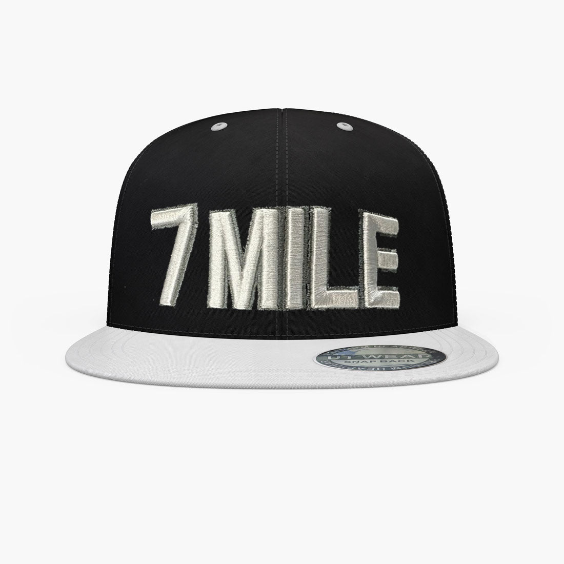 7-MILE LOGO FLAT UNITED-WEAR WHOLESALE SNAPBACK CAPS ASSORTED BLACK & WHITE - 6006