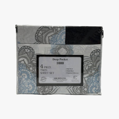 AMERICAN THREAD COLLECTION 4-PC TWIN SHEET SET DEEP POCKETS 1000 - 8014