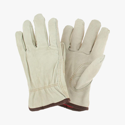 D & B FLEECE LINED LEATHER DRIVER WORK GLOVES (7217L) - 8364