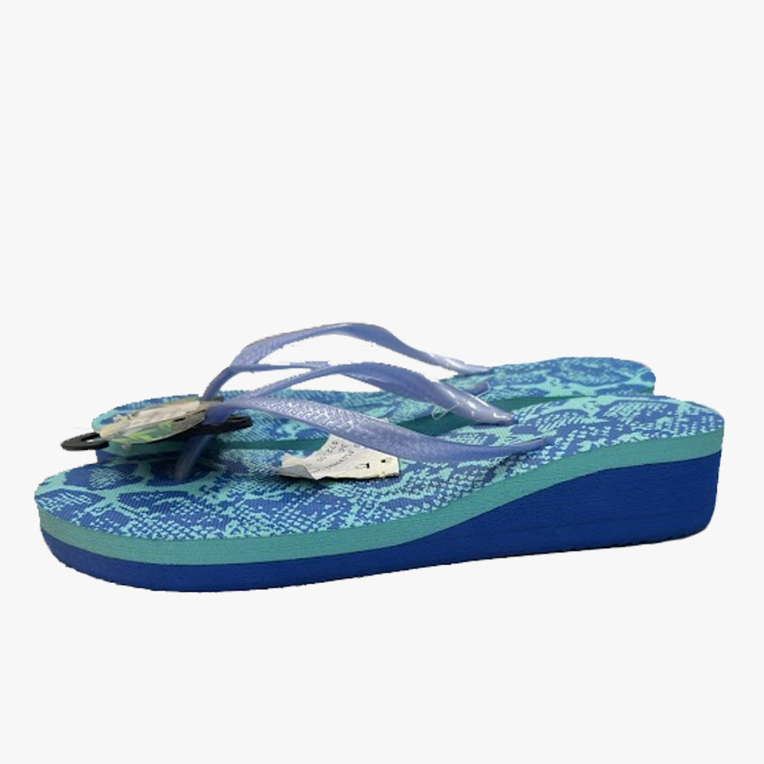 WOMEN WHOLESALE HIGH WEDGE FLIP-FLIP FASHION SANDALS SIZES SMALL-XL ASSORTED COLORS (AG8019) - 9736