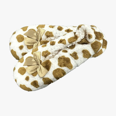 WHOLESALE LADIES HOUSE SLIPPER SOCKS SUPER DELUXE 12 PACK COW PRINT - 9787