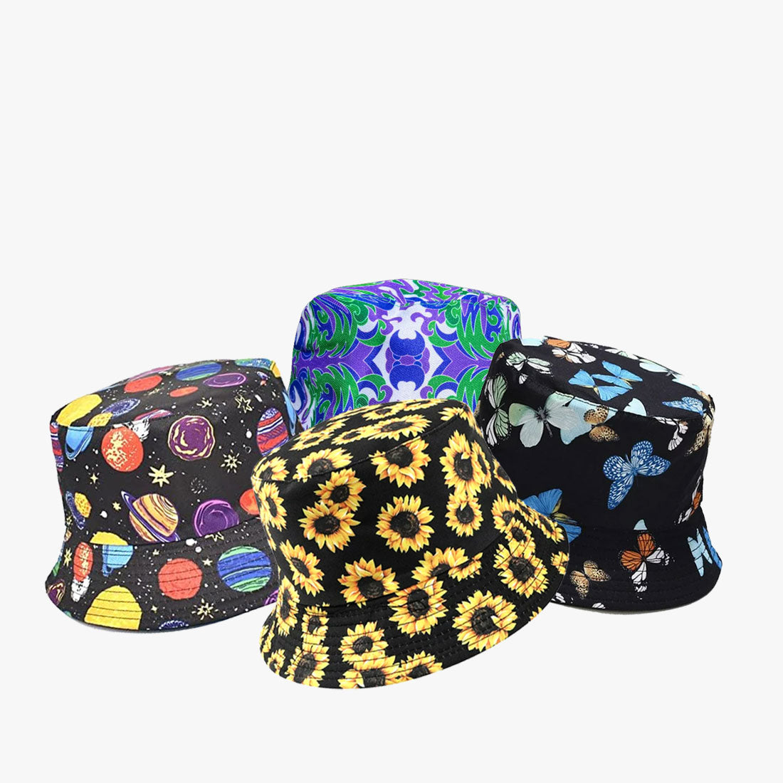 COLOFUL COTTON FISHERMAN BUCKET HATS FOR MEN AND WOMEN ASSORTED PRINTS (300-11) - 6055