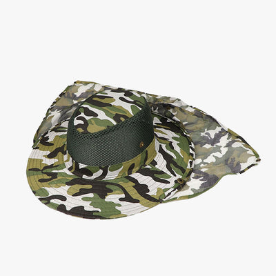 BACK-MESH CAMOUFLAGE FISHERMEN WHOLESALE BUCKET HATS (8855-1) - 6016