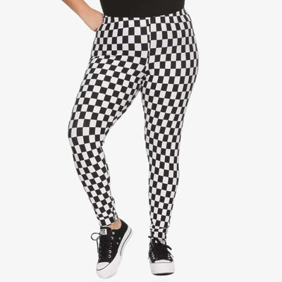 CHECKERED FASHION COTTON PANTYHOSE-PANTS ASSORTED COLORS - 36456