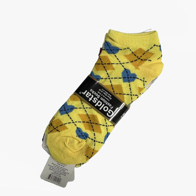 WHOLESALE GOLDSTAR WOMEN LOWCUT SOCKS ARGYLE PATTERN ASSORTED COLORS SIZE 9-11 (2010A)