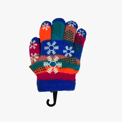 FLEECE LINED SNOWFLAKE KIDS GLOVES ASSORTED COLORS (24330) - 6913